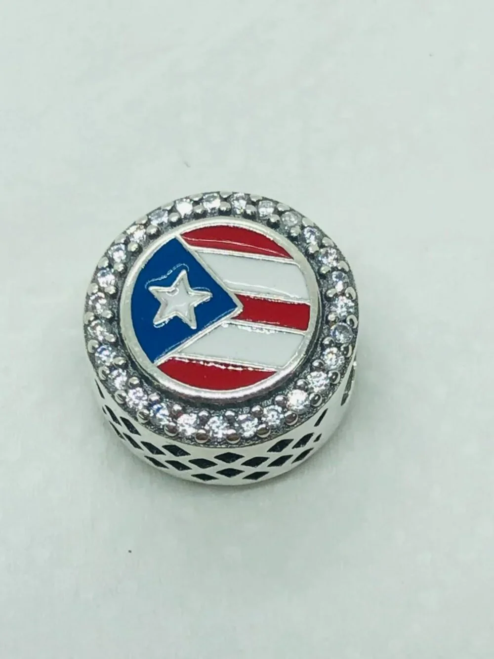✨ ✨Pandora Puerto rico Flag Bead charm S925 Silver with box